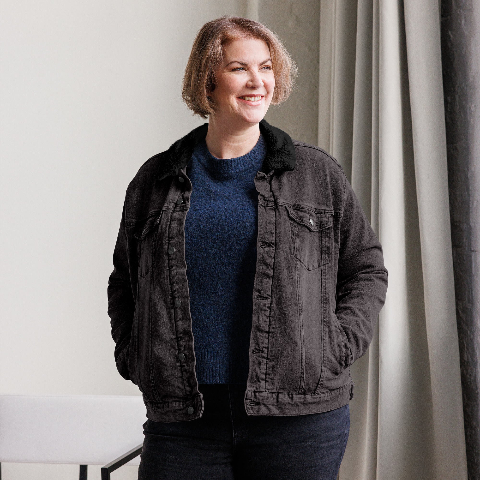 Unisex BOSS Denim Sherpa Jacket